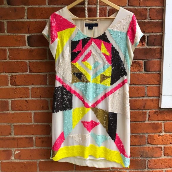 Sequined French Connection silky t-shirt dress - Picture 8 of 8